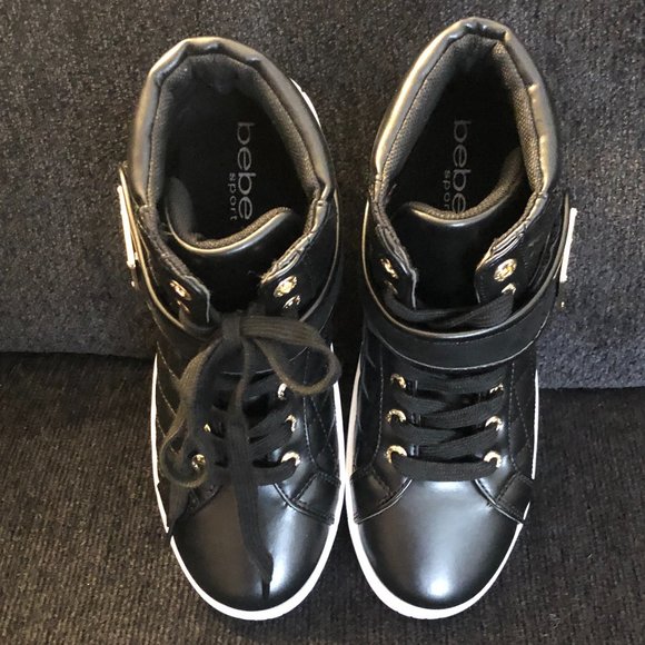 WOMEN BEBE HIGH TOP SNEAKERS (NWOT) MAY RUN 1/2 SM - Picture 6 of 7